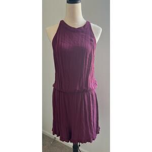 Mossimo Supply Co Burgundy Halter Neck Shorts Sleeveless Split Back Jumpsuit XXL